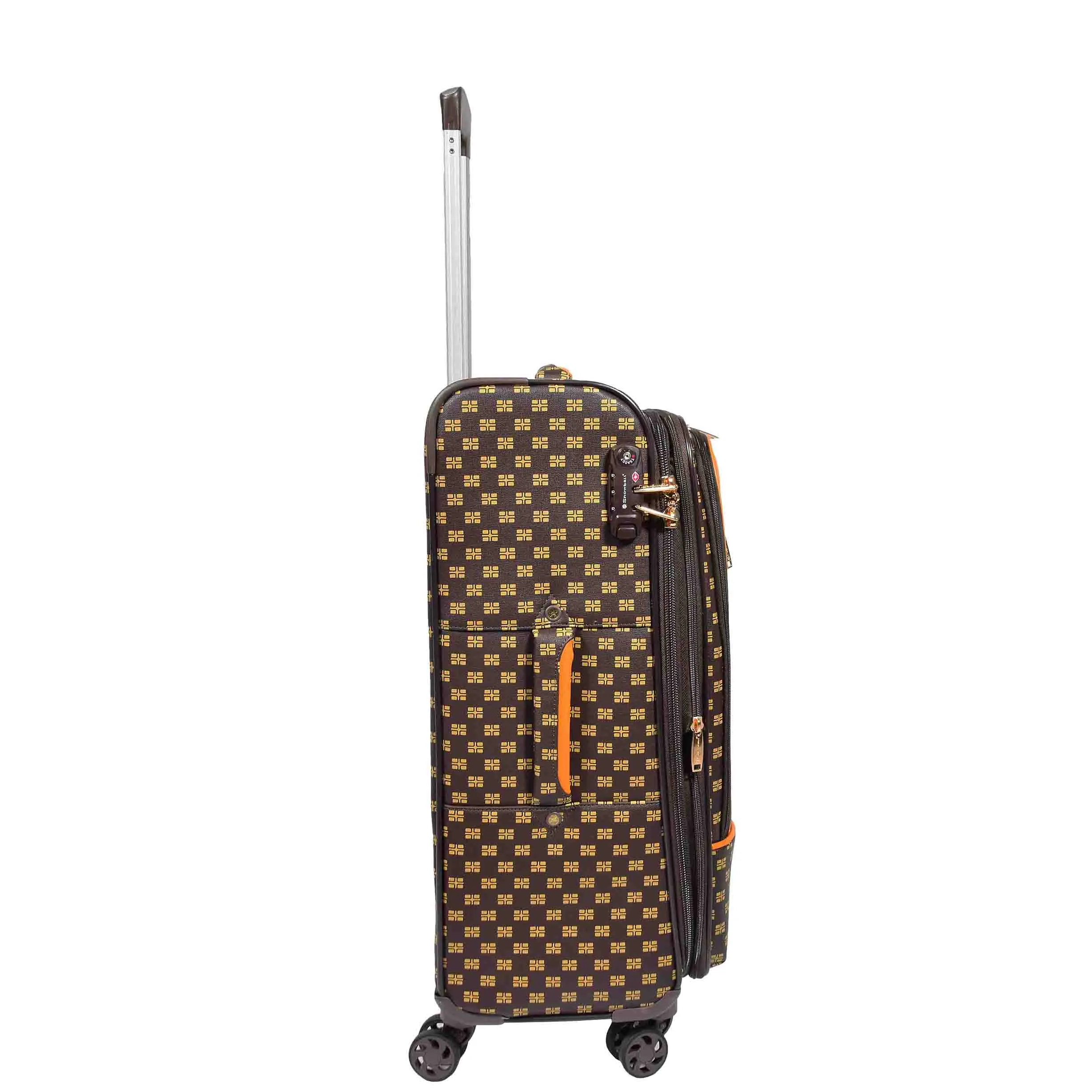 Soft Case 4 Wheeled Expandable PVC Luggage Nagasaki Brown