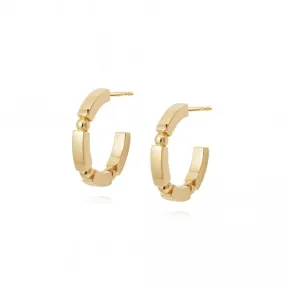 Stacked Chunky Midi Hoops 18ct Gold Plate Earrings EB8007_GP