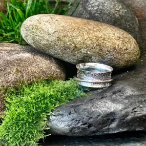 Sterling silver, spinner ring. UK size O