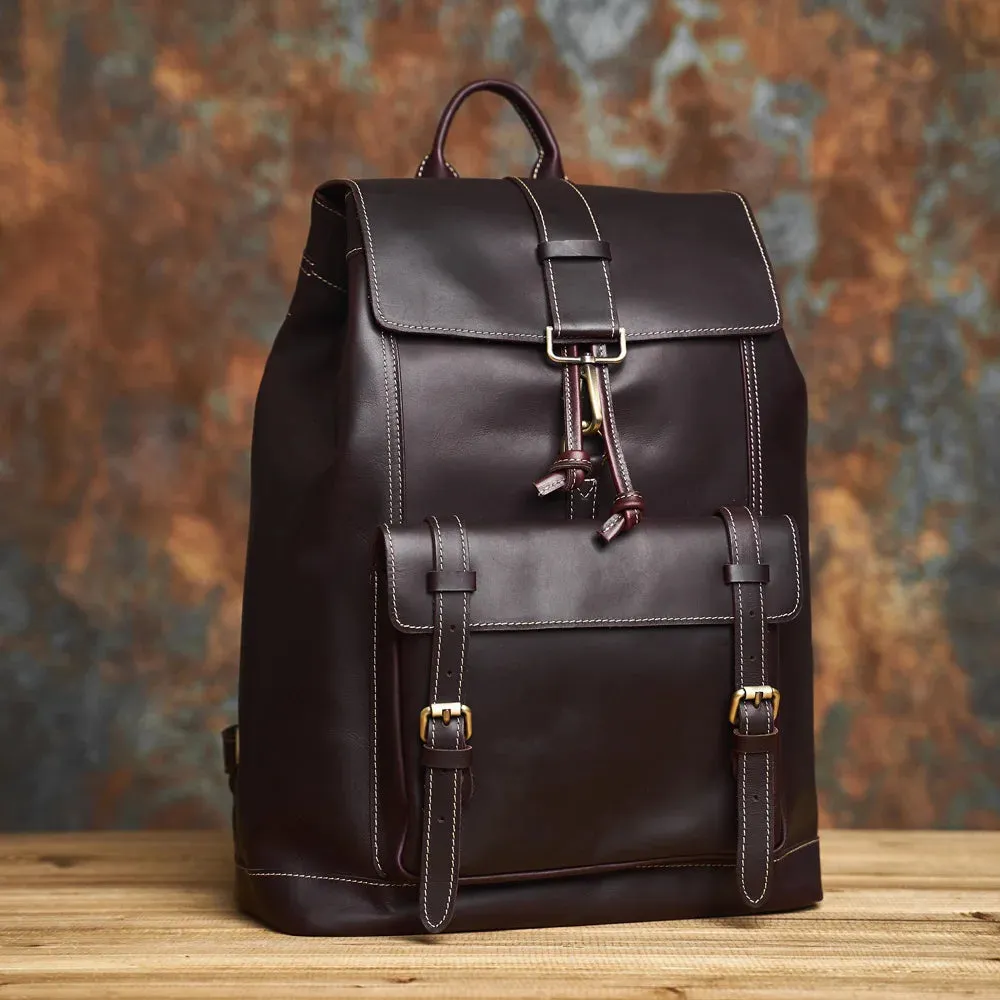 Stylish & Durable Premium Men's Genuine Leather Backpack