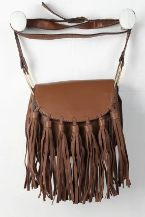 Tassel Fringe Flap Saddle Bag