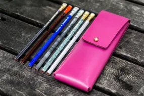 The Charcoal Leather Pencil Case for Blackwing Pencils - Pink