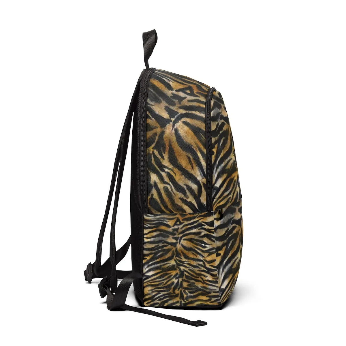 Tiger Stripe Backpack, Tiger Stripes Print Animal Skin Unisex Large Size Waterproof Fabric Designer Backpack