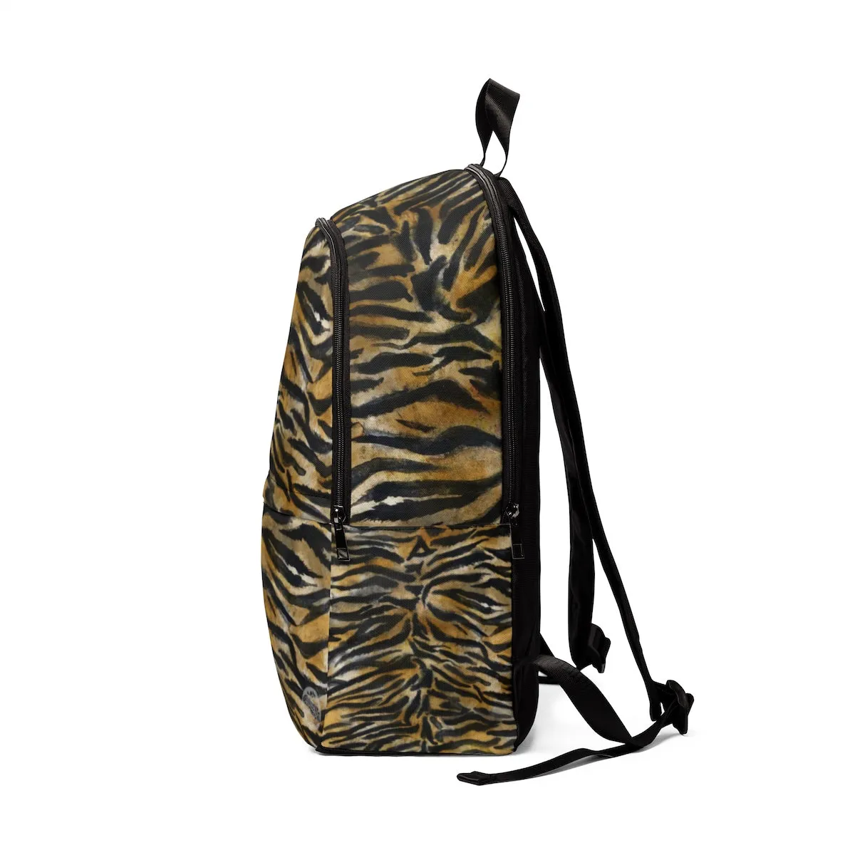 Tiger Stripe Backpack, Tiger Stripes Print Animal Skin Unisex Large Size Waterproof Fabric Designer Backpack