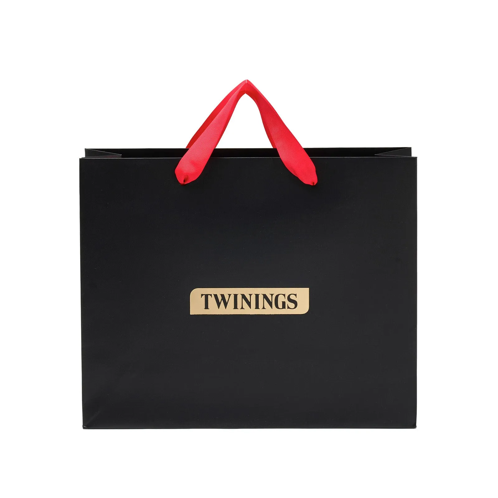 Twinings Black Gift Bag - Red Ribbon Handle