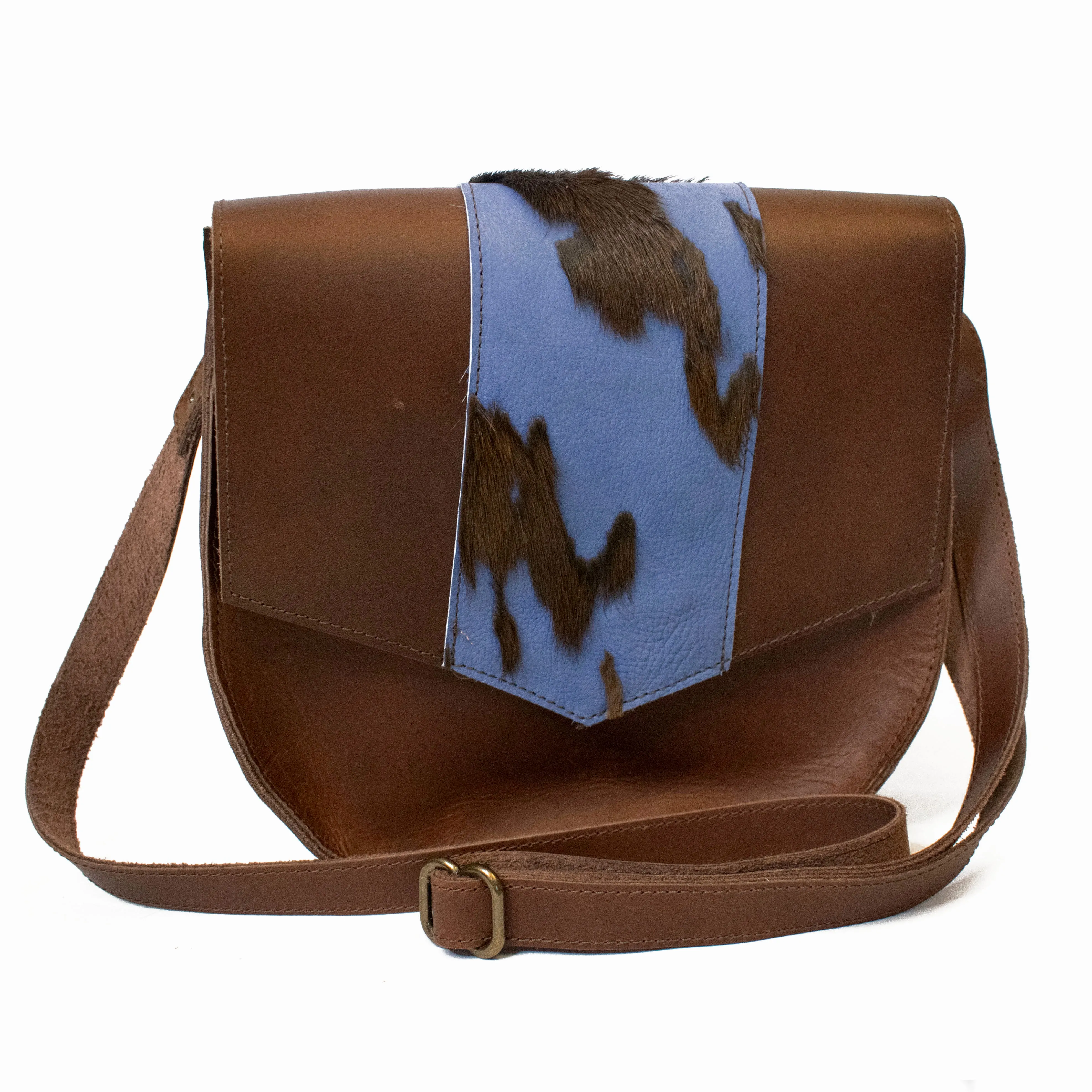 Two-Tone Satchel in Stone Blue