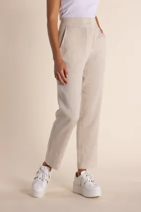 Two T's - Linen 7/8 Pant-Natural