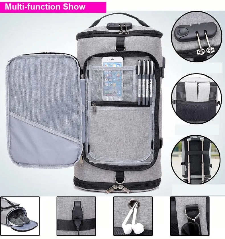 USB Anti-theft Gym backpack Bags Fitness Gymtas