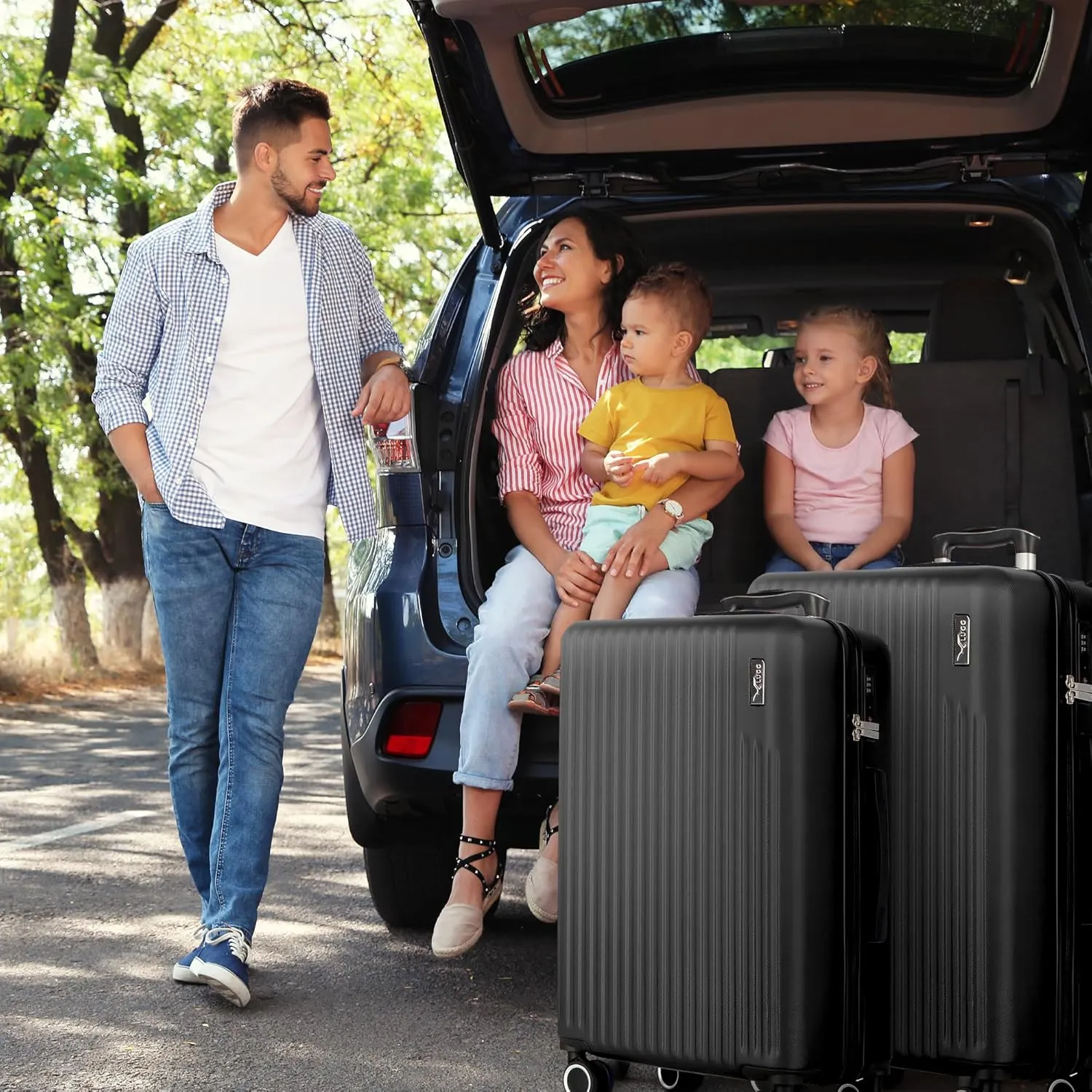 Vacay 3pc Suitcase Set in Black