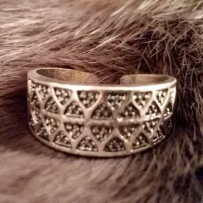 Viking Ring Silver Triangle Dot LARP