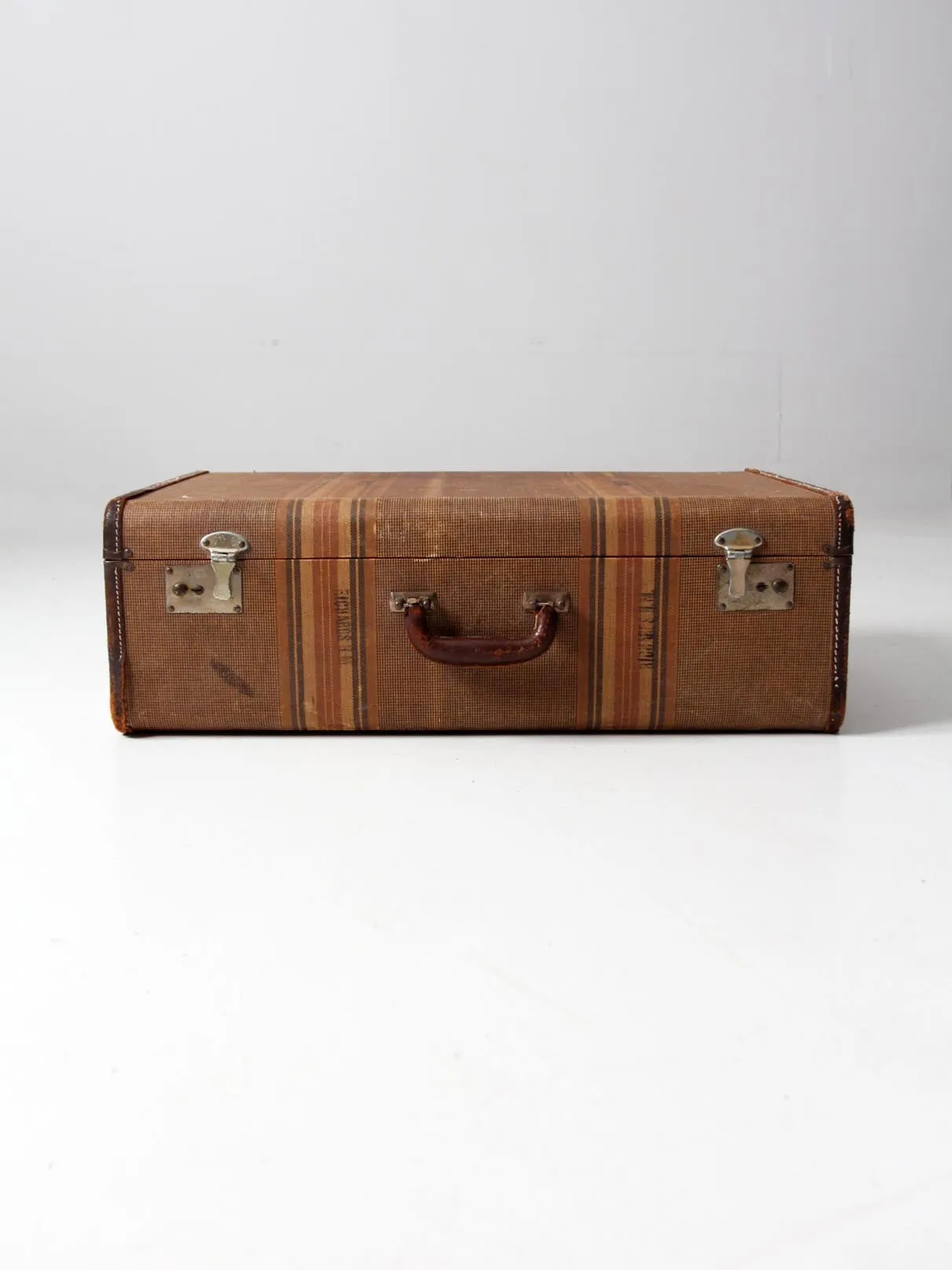 vintage striped luggage