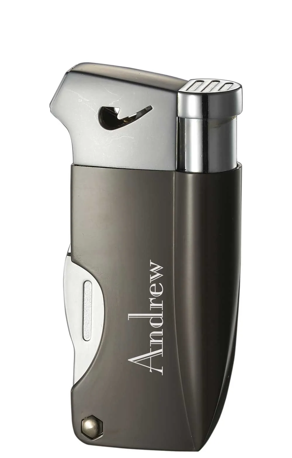 Visol Poseidon Soft Flame Pipe Lighter With Tools - Silver