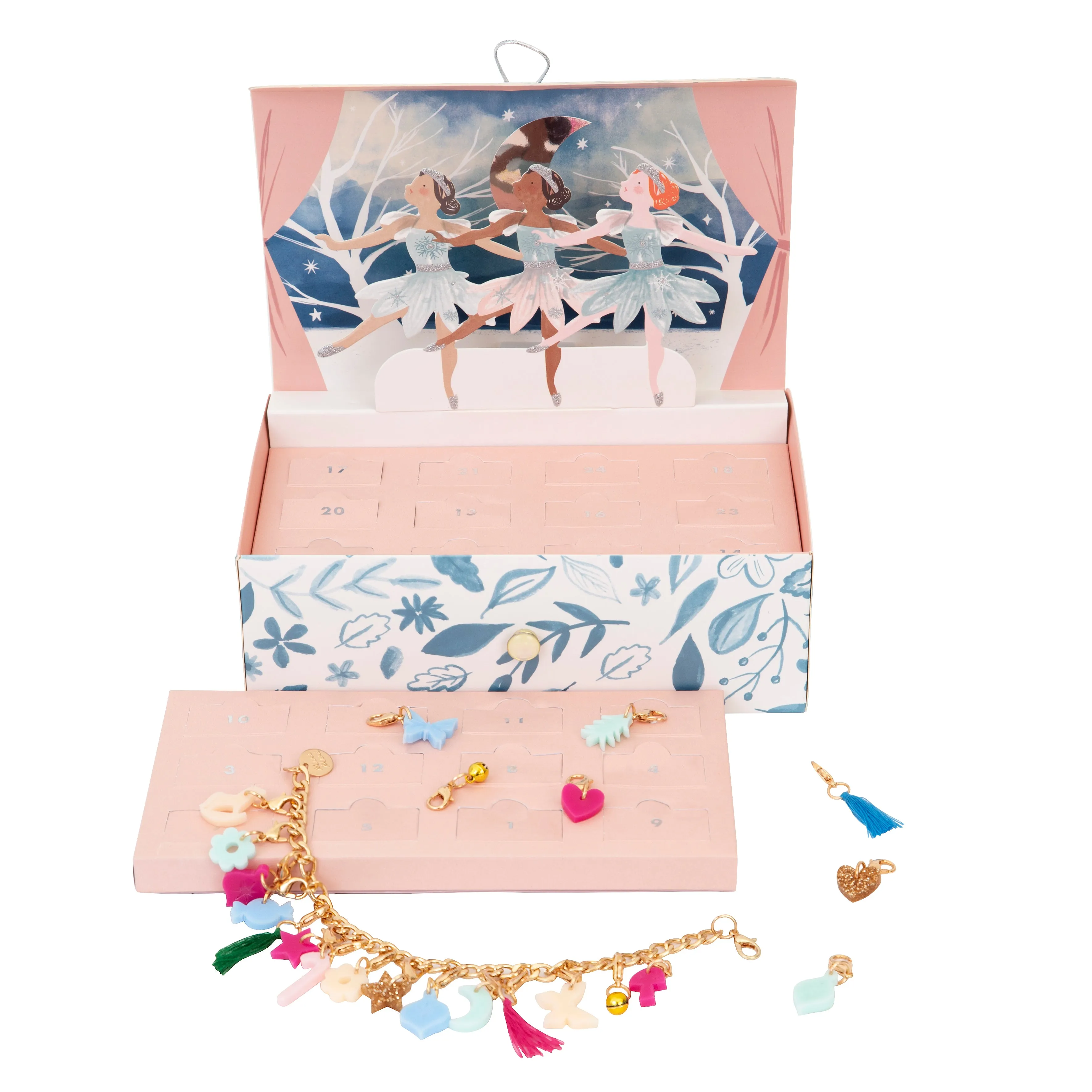 winter ballerina charm bracelet advent calendar suitcase