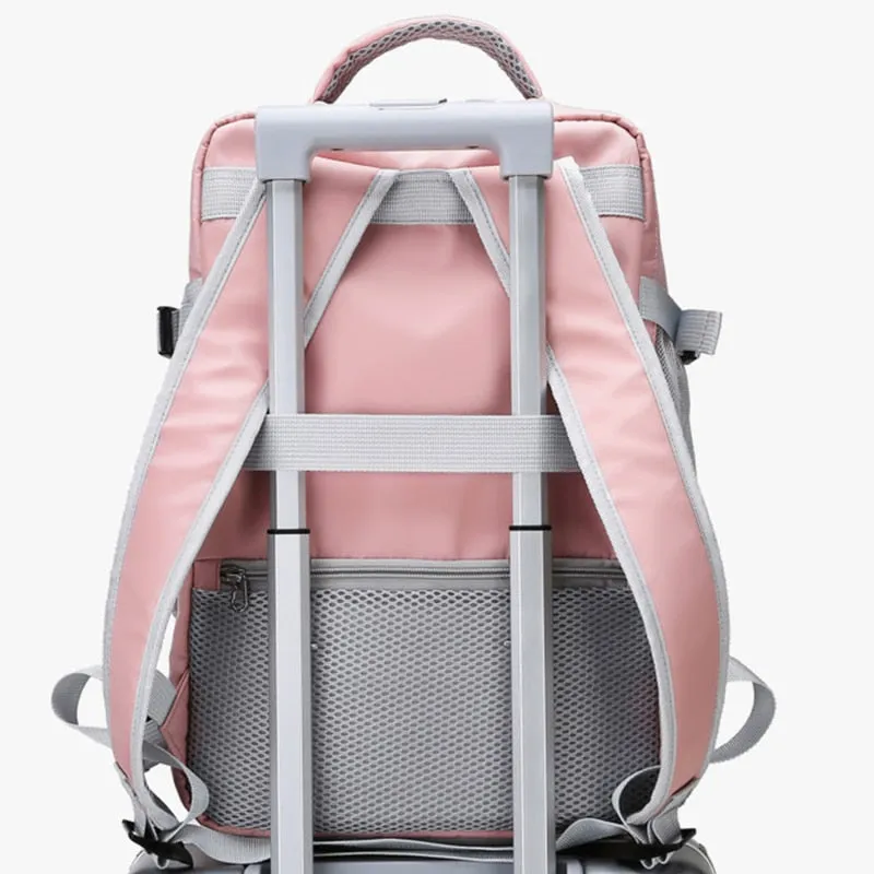 Women Travel Backpack Water Repellent Anti-Theft Stylish Casual Daypack Bag With Luggage Strap USB Charging Port Backpack