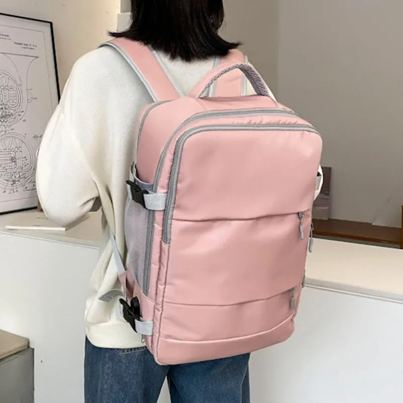 Women Travel Backpack Water Repellent Anti-Theft Stylish Casual Daypack Bag With Luggage Strap USB Charging Port Backpack