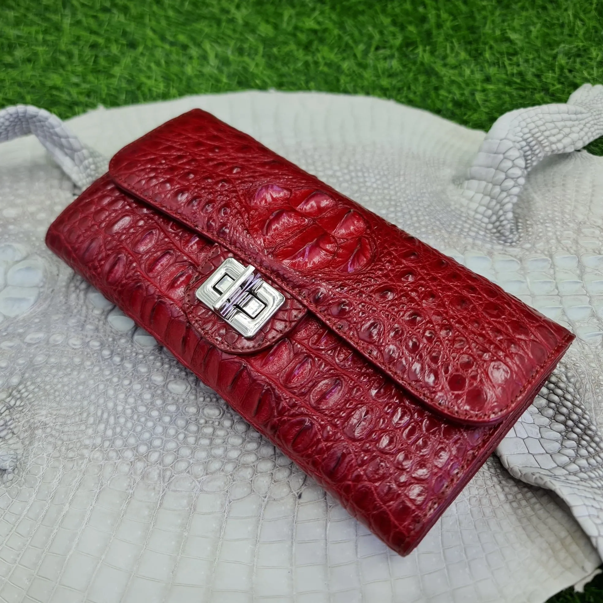 Womens Leather Alligator Handbag Handmade Luxury  Leather Bag - Work Bag Women - Burgundy Leather Satchel Purse XACH-11